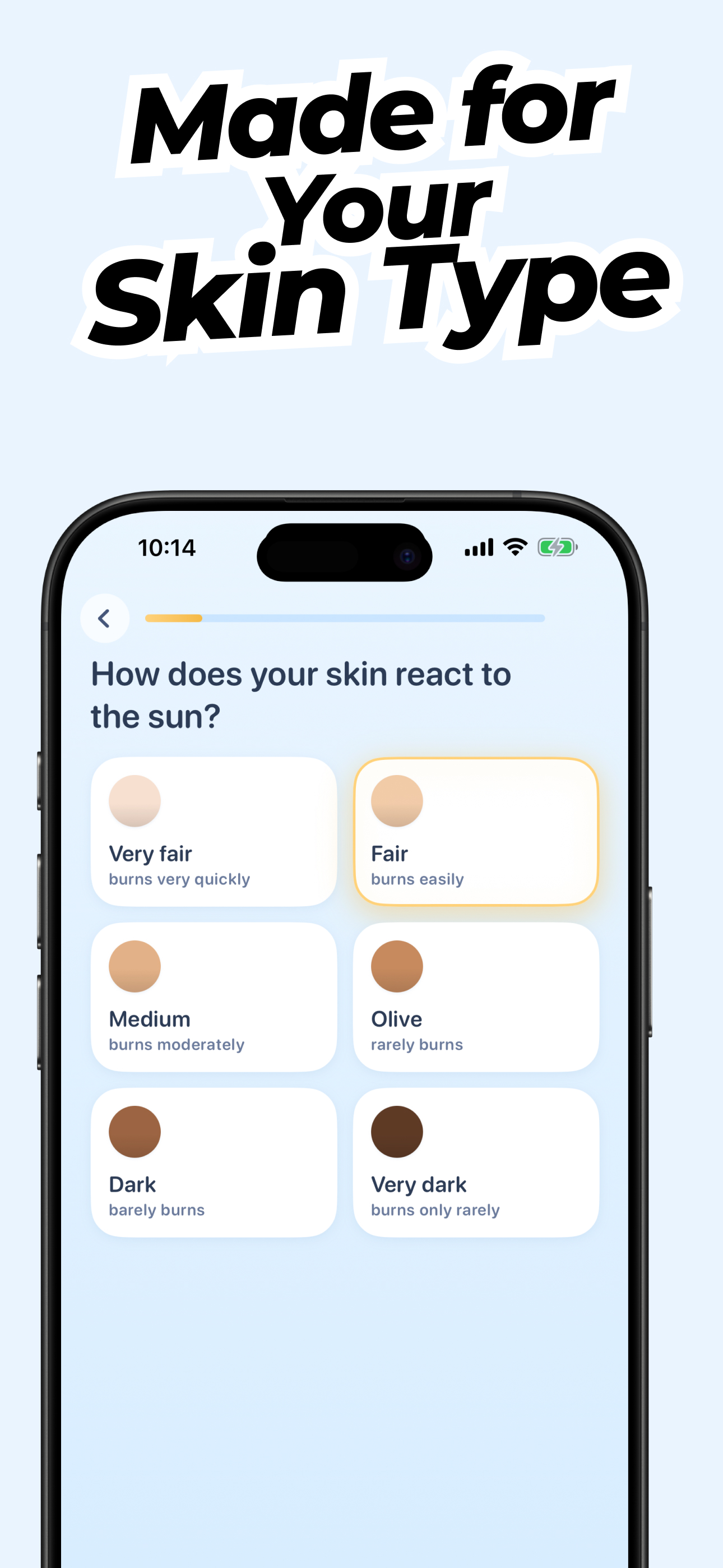 Choose your skin type